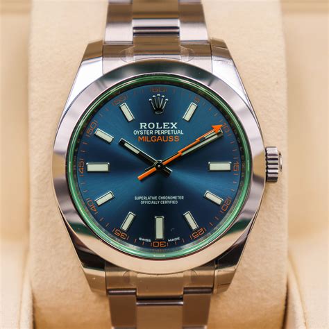 rolex milgauss z blue occasion|rolex milgauss price chart.